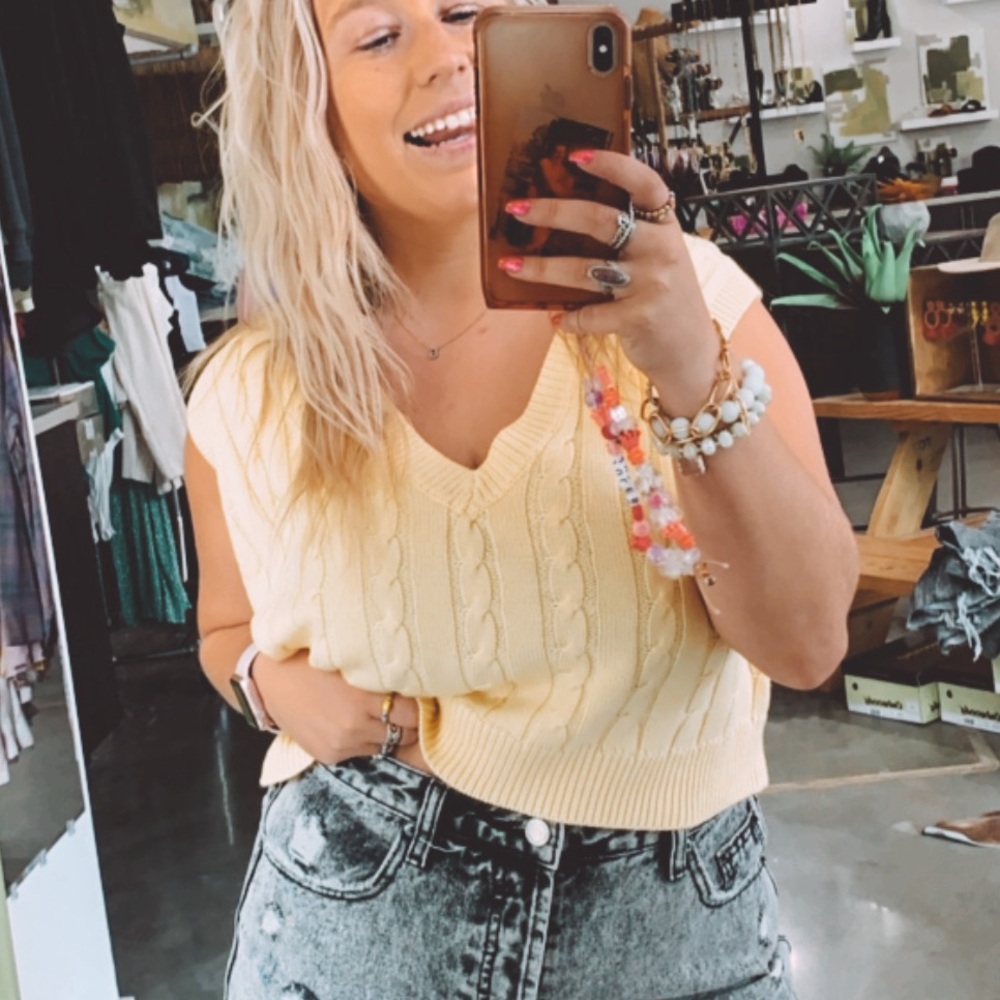 Yellow Sweater Crop